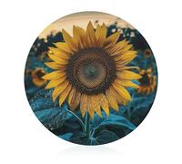 Tagliere in vetro, 20,3 x 20,3 cm, il più bello tagliere a girasole con piedini antiscivolo rotondi per cucina resistenti al calore, piccoli taglieri per frutta, formaggio, verdura, pane