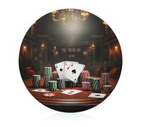 Tagliere in vetro, 20,3 x 20,3 cm, per torneo di poker, con piedini antiscivolo, taglieri rotondi per cucina, resistenti al calore, piccoli taglieri per frutta, formaggio, verdura, pane