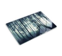 Tagliere in Vetro 80x52 cm Facile da Pulire Rettangolare con Stampe da Cucina Antigraffio Durevole e Igienico con Piedini Antiscivolo Resistente al Calore - Foresta nella nebbia