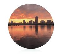 Tagliere in vetro, Boston Charles River City Skyline Tramonto Stampa di Vetro Piccolo Tagliere Portatile Tagliere Frutta Tagliere