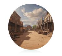 Tagliere in vetro, Old Wild West Cowboy Town Stampa di Vetro Tagliere Piccolo Tagliere Portatile Tagliere di Frutta Tagliere