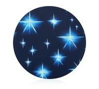 Tagliere in vetro temperato a forma di stella blu, 20,3 x 20,3 cm, con piedini in gomma, antiscivolo e resistenti al calore, piccoli taglieri regalo per cucina/bar/campeggio/matrimonio/camper/tra