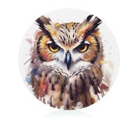 Tagliere in vetro temperato, acquerello Cool Owl Head Print Glass Cutting Board Piccolo Tagliere Portatile Tagliere