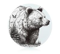 Tagliere in vetro temperato, animali selvatici disegnati a mano orso stampa animale tagliere in vetro piccolo tagliere portatile tagliere