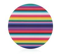 Tagliere in vetro temperato colorato a strisce messicane 20,3 x 20,3 cm, con piedini in gomma, antiscivolo e resistenti al calore, piccoli taglieri regalo per cucina/bar/campeggio/matrimonio/