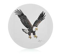 Tagliere in vetro temperato con disegno di aquila calva, blocco stampato per immersioni, resistente ai graffi, resistente al calore, infrangibile, 20 cm