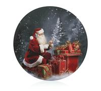 Tagliere in vetro temperato con scritta "Merry Christmas", 20,3 x 20,3 cm, con piedini in gomma, antiscivolo e resistenti al calore, taglieri per frutta, piccoli taglieri regalo per cucina/bar