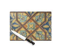 Tagliere in vetro temperato - Corinthian Plante Medieval Elegant Geometrique Classique Pattern, protezione piano di lavoro e sottopentola resistente al calore, 2 misure, stampata in Francia