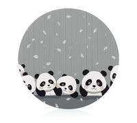 Tagliere in vetro temperato divertente con panda, 20,3 x 20,3 cm, con piedini in gomma, antiscivolo e resistenti al calore, piccoli taglieri regalo per cucina/bar/campeggio/matrimonio/camper/viaggi