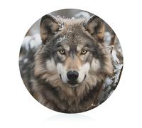 Tagliere in vetro temperato, Lmage of Wolf in the Snow Print Glass Cutting Board Travel Cutting Board Vegetable Cutting Board