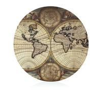 Tagliere in vetro temperato, mappa antica del mondo stampa del globo di vetro tagliere piccolo tagliere portatile