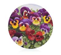 Tagliere in vetro temperato Pansy Perfection, 20,3 x 20,3 cm, con piedini in gomma, antiscivolo e resistenti al calore, piccoli taglieri regalo per cucina/bar/campeggio/matrimonio/camper/viaggi