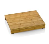 tagliere kela con vaschette di sgocciolamento 46 x 36 x 7 cm KENINA, tagliere grande in bambù con 3 contenitori integrati in acciaio inox, tagliere in legno