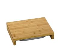 tagliere kela con vassoio di raccolta 36 x 27 x 7 cm KENINA, tagliere grande in bambù con contenitore integrato in acciaio inox, tagliere in legno