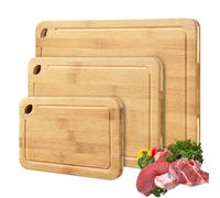 Tagliere Legno Set Taglieri Cucina in Bamboo Grande, Medio y Piccolo Tagliere da Cucina Professionale Antibatterico Taglieri Bambu Resistenti per Pane, Aperitivo, Carne e Verdure (Naturale)