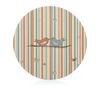 Tagliere Love Birdie Stripe tagliere in vetro rotondo tappetino da taglio portatile per forniture da cucina facile da pulire