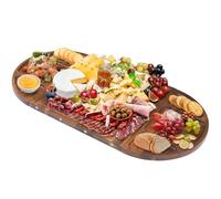 Tagliere magnetico in legno di acacia, grande 66 cm x 33 cm, tagliere per formaggi per intrattenere, bellissimo set di tagliere per salumi semicircolare in legno di Natale personalizzato