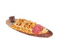 Tagliere Ovale Bordo Corteccia, Vassoio Aperitivi Tronco Vero Legno, Dimensioni 50x20x2,50 (1 Pezzo))