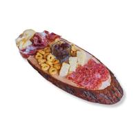 Tagliere Ovale Bordo Corteccia, Vassoio Aperitivi Tronco Vero Legno, XL, Dimensioni 60x23x3hcm (1)