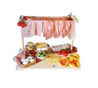 Tagliere per Aperitivo Appendi Prosciutto - Misura L - Legno di Faggio Naturale, 40x22,5x31 cm, Vassoio Aperitivi, Made in Italy