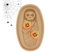 Tagliere per formaggi di Halloween, da dessert in legno | Vassoio da portata per aperitivi per feste, club, casa, scrivania, festa, Halloween, mummia