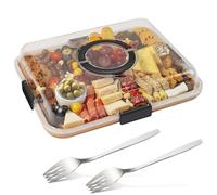 Tagliere per formaggi in bambù con coperchio, elegante vassoio da portata perfetto per Natale e regali di inaugurazione della casa, 1 pezzo