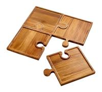 Tagliere per formaggi - Vassoio da portata puzzle in legno 4 pezzi | Vassoio per salumi a forma di puzzle, per cucina, feste, matrimoni, vacanze, antipasto, cibo, famiglia e hostess