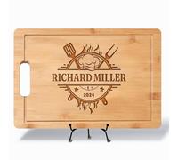 Tagliere per grigliare personalizzato, regalo personalizzato per la festa del papà, compleanno, Natale, uomini, papà, marito, nonno, maestri del barbecue