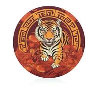 Tagliere per la prosperità nell'anno della tigre Taglieri in vetro Tappetino da taglio rotondo Tappetino da taglio portatile per forniture da cucina facile da pulire