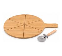Tagliere per Pizza con Coltello Taglierina con Rotella Accessori da Tavola 34 cm