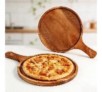 Tagliere per pizza in stile rustico creativo di alta qualità in legno di palissandro - vassoio di servizio, piatto, vassoio multifunzionale in legno massello naturale! Texture fatta a mano, adatto per