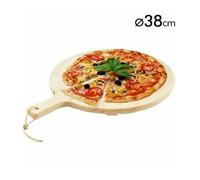 TAGLIERE PER PIZZA ROTONDO 38 CM IN LEGNO DI ABETE CON MANICO AFFETTATI CUCINA