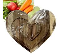 Tagliere per salumi a forma di cuore - Vassoio in legno naturale e leggero,Vassoio e formaggio in legno - Per famiglie amici, cucina casa, festa picnic campeggio fattoria interni esterni