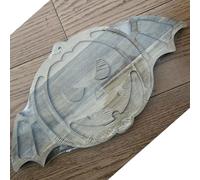Tagliere per salumi in resina di acacia, per cucina e minibar, reversibile, per carne, formaggio, pane, verdura, frutta (pipistrello di zucca)