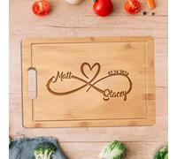 Tagliere personalizzato con incisione, regalo in legno personalizzato per coppie, genitori, amici, sposi, matrimoni, fidanzamenti, anniversari, Natale o vacanze