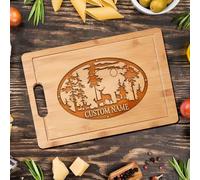 Tagliere personalizzato con nome - Blocco di salumi con cervo, decorazione da cucina personalizzata, regalo per amici di famiglia, cari a Natale, Capodanno