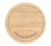 Tagliere Personalizzato In Legno Rotondo 25Cm Nome Personalizzato Inferiore Papà