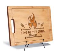 Tagliere personalizzato King of the Grill - Regalo barbecue personalizzato per uomini, papà, nonno, figlio, perfetto per la festa del papà, Natale, compleanno o anniversario