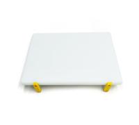 Tagliere polietilene Double Face Bianco con Fermi girevoli Gialli 40x30x2