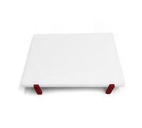 Tagliere polietilene Double Face Bianco con Fermi girevoli Rossi 40x30x2