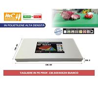 Tagliere professionale in politene alta densità cm 50x40x2 MC bianco