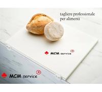 Tagliere in polietilene professionale bianco 40x30x2 con fermi