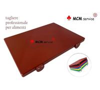 Tagliere in Polietilene Marrone 60x40 spessore 2 cm - professionale con fermi