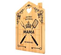 Tagliere regalo per mamma, 22 x 32 cm, in bambù, regalo di compleanno per mamma, Natale, festa del papà (mamma)