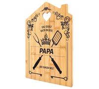 Tagliere regalo per papà, 22 x 32 cm, in bambù, regalo di compleanno per papà, Natale, festa del papà (papà)