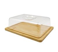 Tagliere Rettangolare Legno+Coperchio Vassoio Porta Formaggio 24x18,5x8,5 -5998F