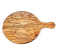 Tagliere rotondo con manico in legno d'ulivo | utile a casa o al bar del ristorante, servire aperitivi di qualità | idea regalo di compleanno | Festa della mamma | Mamma | Regalo di festa della mamma