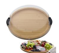 Tagliere rotondo in legno, vassoio da portata per formaggio, elegante e funzionale, versatile, 30 x 30 cm, ideale per feste e picnic