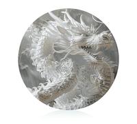Tagliere rotondo in vetro stile drago bianco tappetino da taglio portatile per forniture da cucina facile da pulire