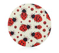 Tagliere rotondo in vetro temperato a forma di coccinella, rosso, unico tagliere da cucina per pizza, verdura, frutta, formaggio e salumi